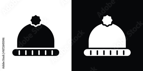 Winter hat icon for web design. solid vector icons