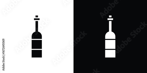 Wine bottle icon for web design. solid vector icons