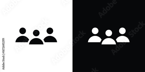 Users icon for web design. solid vector icons