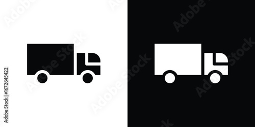 Truck icon for web design. solid vector icons