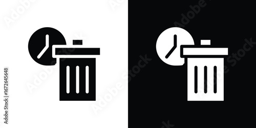 Time waste icon for web design. solid vector icons