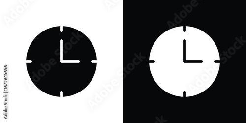 Time quarter past icon for web design. solid vector icons