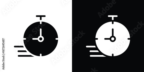 Time fast icon for web design. solid vector icons