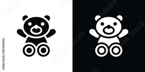 Teddy bear icon for web design. solid vector icons