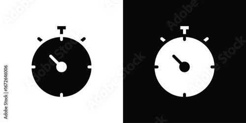 Stopwatch icon for web design. solid vector icons