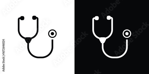 Stethoscope icon for web design. solid vector icons