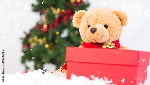 Christmas Teddy Bear with Gift