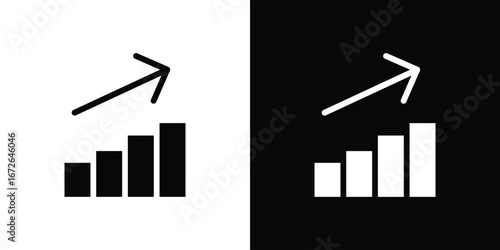 Stats icon for web design. solid vector icons
