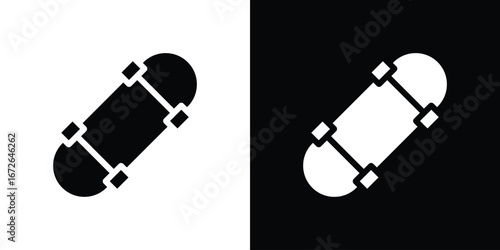 Skateboard icon for web design. solid vector icons