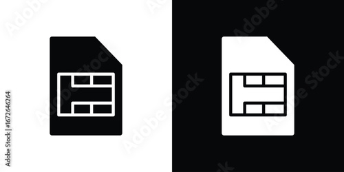 Sim card icon for web design. solid vector icons