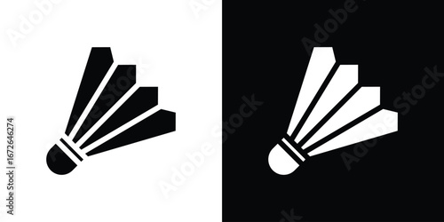 Shuttlecock icon for web design. solid vector icons