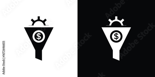 Sales funnel icon for web design. solid vector icons