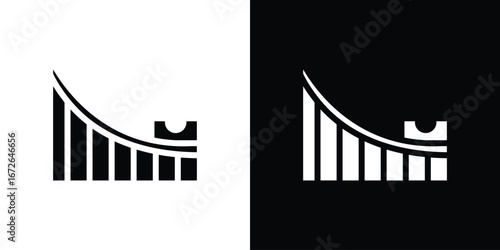 Roller coaster icon for web design. solid vector icons