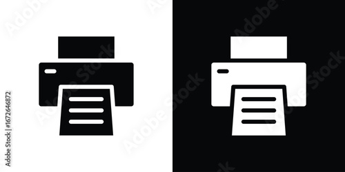 Print icon for web design. solid vector icons