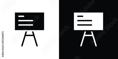 Presentation icon for web design. solid vector icons