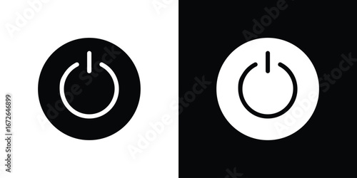 Power icon for web design. solid vector icons