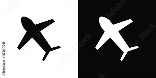 Plane icon for web design. solid vector icons