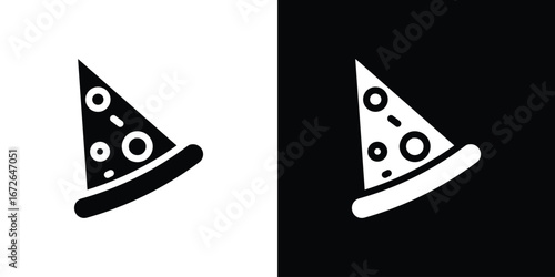 Pizza slice icon for web design. solid vector icons