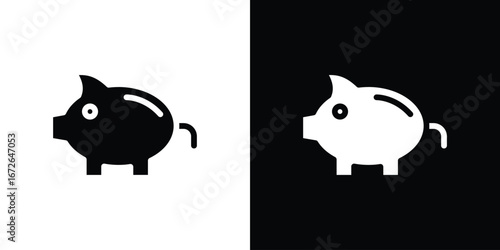 Piggy bank icon for web design. solid vector icons