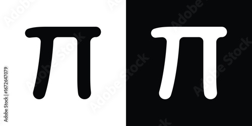 Pi icon for web design. solid vector icons