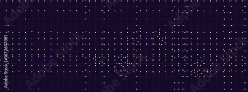 Digital matrix: futuristic vector tech background with grid and dots.