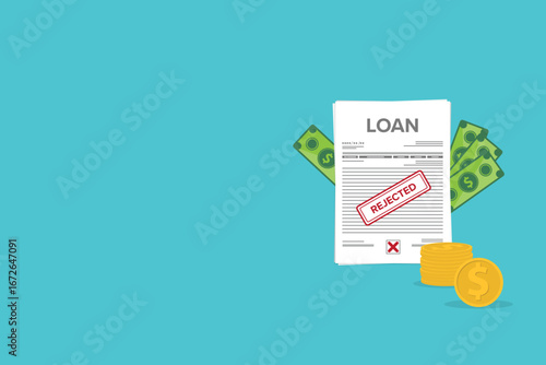Loan rejected, not approved bank document.	