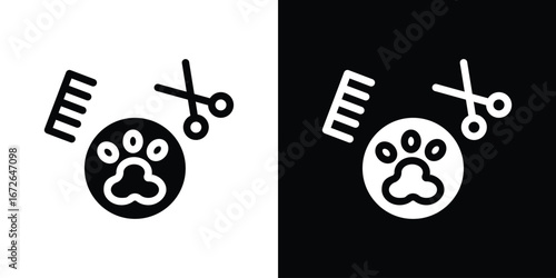 Pet grooming icon for web design. solid vector icons