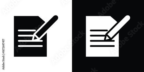 Note icon for web design. solid vector icons