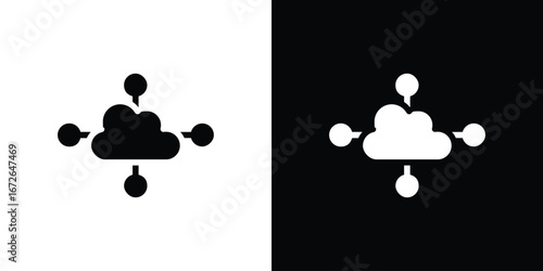 Network cloud icon for web design. solid vector icons