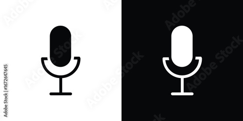 Microphone icon for web design. solid vector icons
