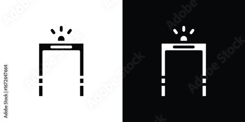 Metal detector icon for web design. solid vector icons