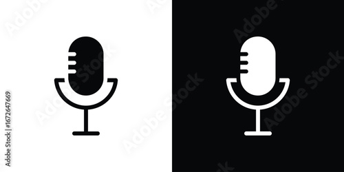 Microphone icon for web design. solid vector icons