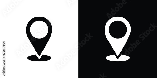 Map marker icon for web design. solid vector icons