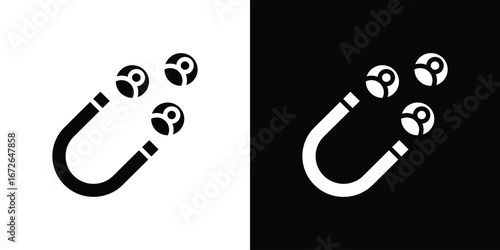 Magnet user icon for web design. solid vector icons