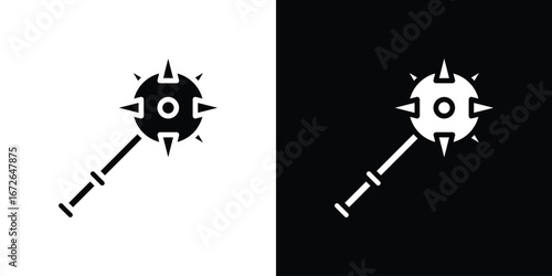 Mace icon for web design. solid vector icons