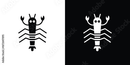 Lobster icon for web design. solid vector icons