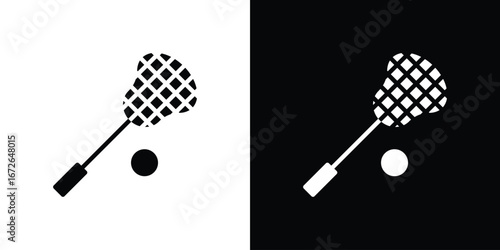 Lacrosse stick ball icon for web design. solid vector icons