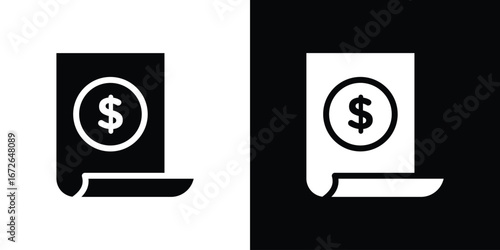 Invoice icon for web design. solid vector icons