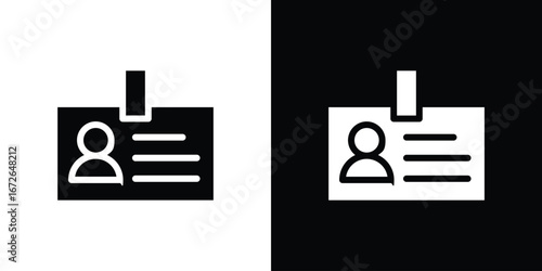 ID badge icon for web design. solid vector icons