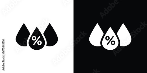 Humidity icon for web design. solid vector icons