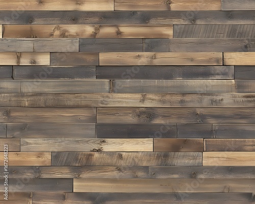 Rustic Reclaimed Wood Wall Texture Background Seamless Pattern