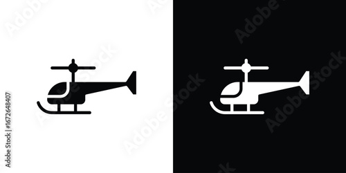 Helicopter icon for web design. solid vector icons