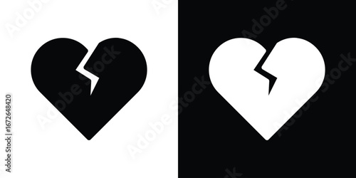 Heart Crack icon for web design. solid vector icons