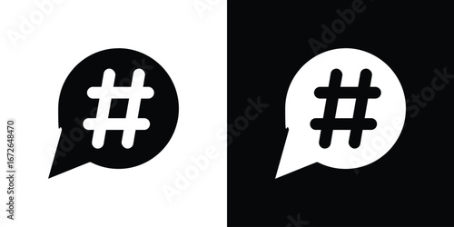 Hashtag icon for web design. solid vector icons