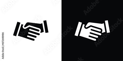 Handshake icon for web design. solid vector icons