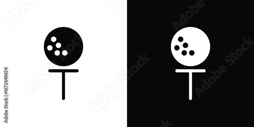 Golf ball icon for web design. solid vector icons