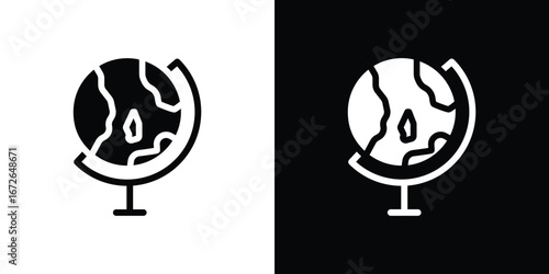 Globe icon for web design. solid vector icons