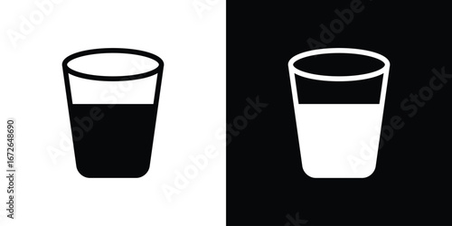 Glass icon for web design. solid vector icons
