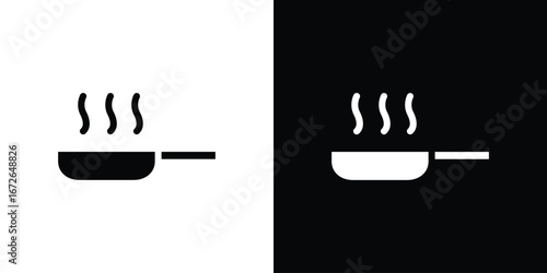 Frying pan icon for web design. solid vector icons