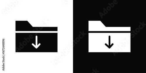 Folder upload icon for web design. solid vector icons